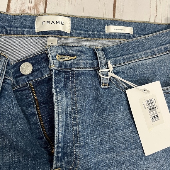 Frame Le Garçon Boyfriend Jeans Size 31 medium wash cuffed mid rise - Picture 10 of 10